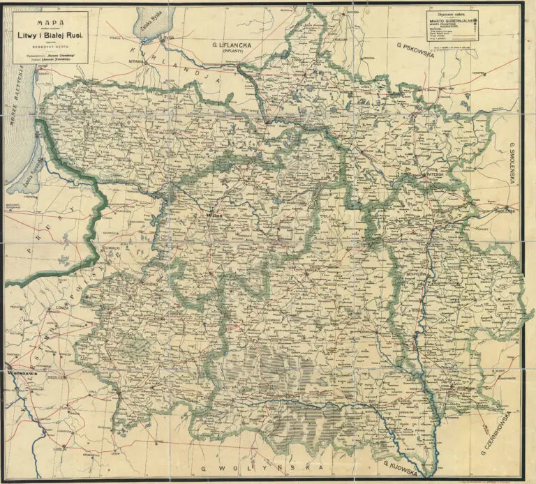 Mapa szseciu   gubernji Litwy i Bialej Rusi.