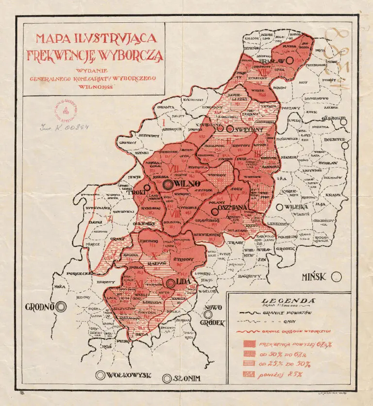 Mapa Ilvstracją Frekwencję Wyborczą