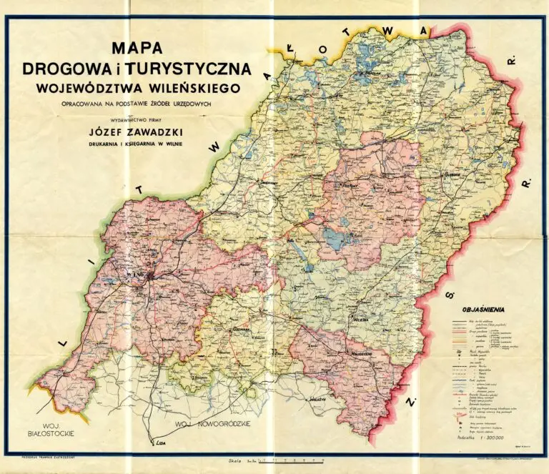MAPA DROGOWA i TURYSTYCZNA WOJEWODZTWA WILENSKIEGO.