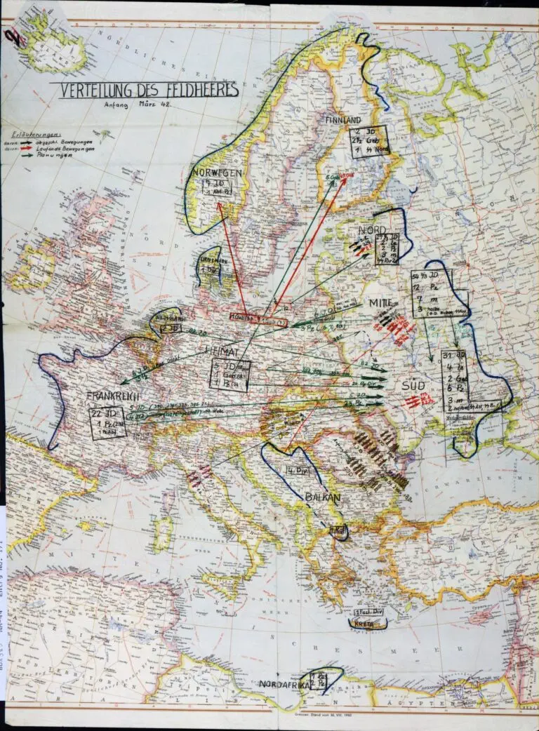 1942: Positions of Nazi units.