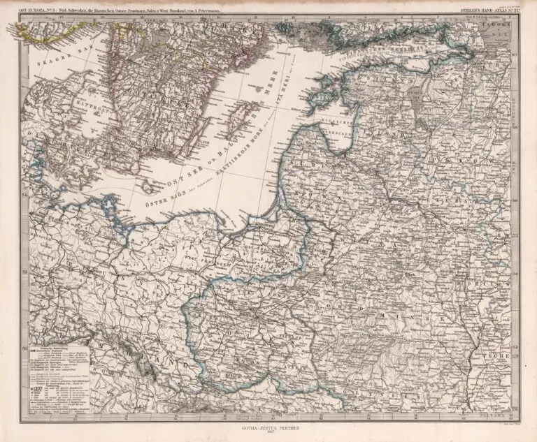 No. 37c. Ost-Europa No. 3. Süd-Schweden, die Russichen Ostsee- Provinzen, Polen & West Russland,