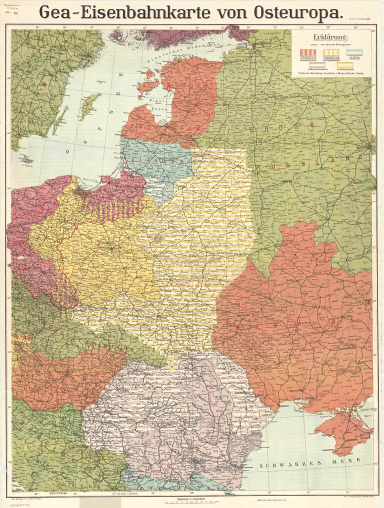 Gea-Eisenbahn- karte von Osteuropa,