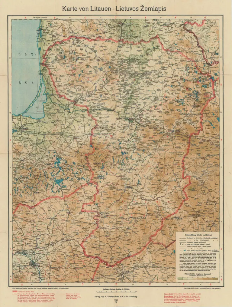 Karte von Litauen - Lietuvos Žemlapis,