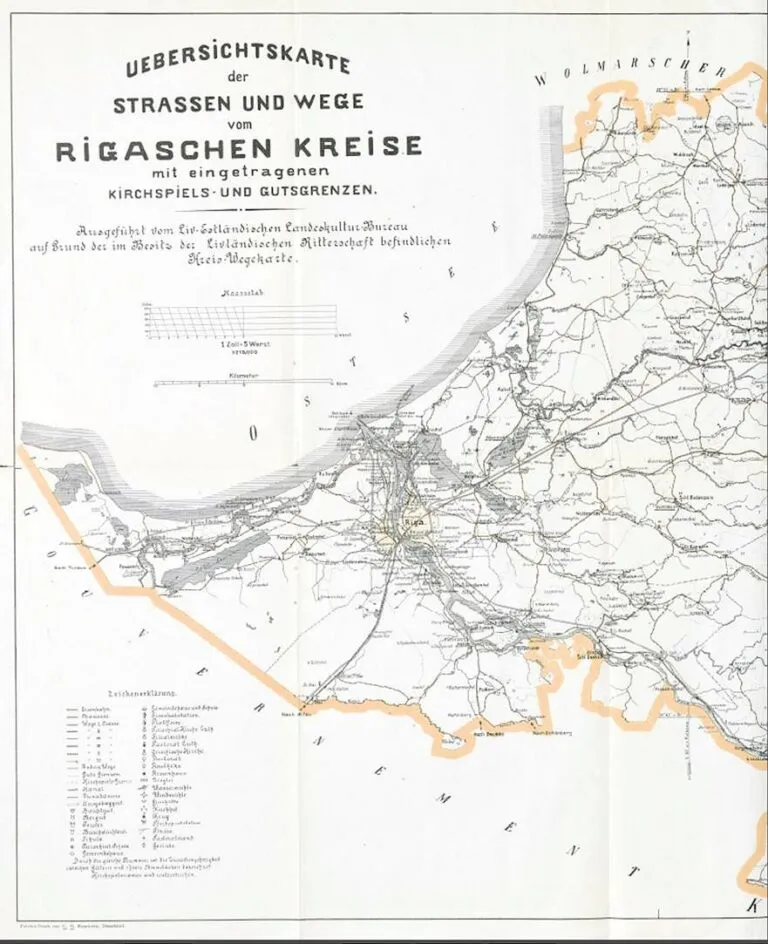 Wegekarte des Riga- schen Kreises
