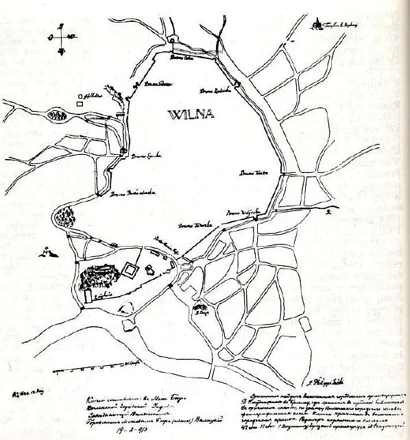 Vilniaus gynybinės sienos planas 1648 m.