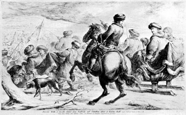 Frederick William the Great Leading His Infantry on Sleds across the Curonian Lagoon.