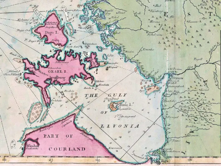 A MAP or CHART of the GULFS of FINLAND and LIVONIA with their respective Ports and Harbours, together with a large Plan of Kroonstad and St. Petersburg, taken from an original drawing lately sent from St. Petersburg,