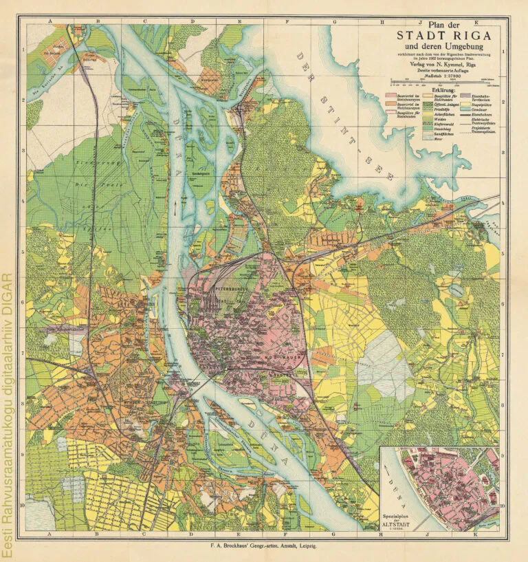 Plan der STADT RIGA und deren Umgebung,
