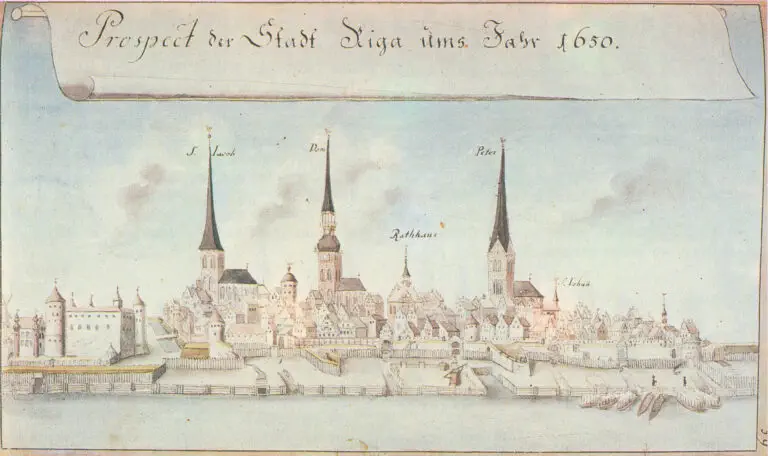 Prospect der Stadt Riga ums. Jahr 1650.