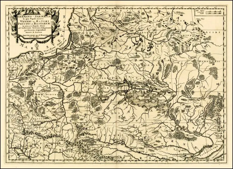 Germano-Sarmatia in qua Populi maiores Venedi et Aetiaei Peucini et Bastarnae in minores Populos divisi ad hodiernam locorum..,