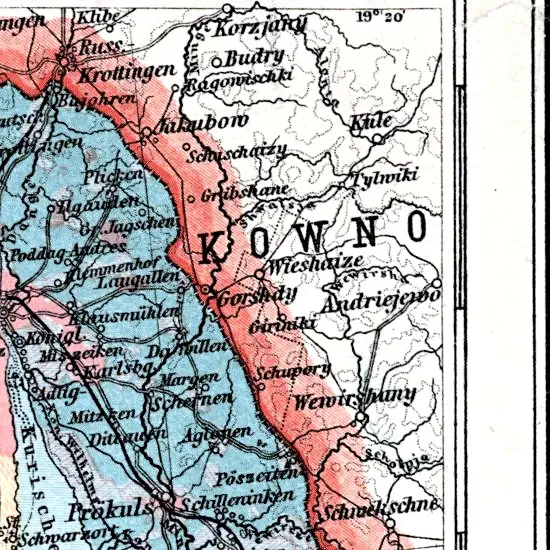 Nationalitaten-Karte der Provinz Ostpreussen...
