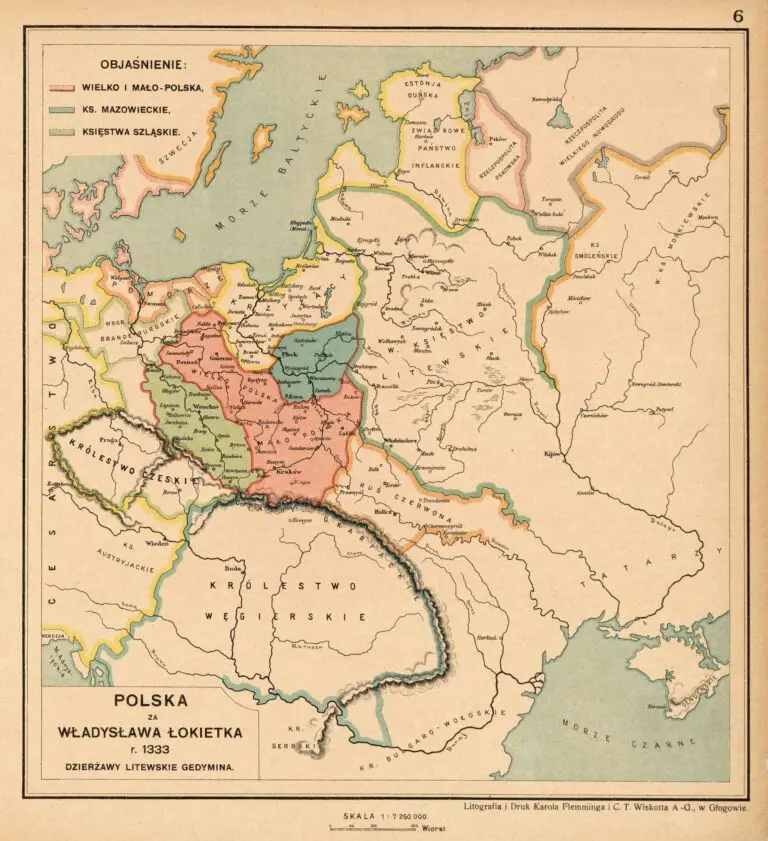 Polska za Władysława Łokietka r. 1333. Dzierżawy litewskie Gedymina