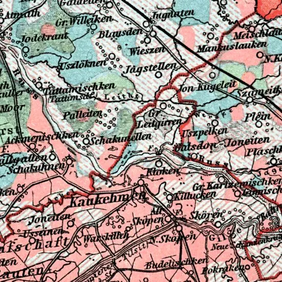 Nationalitaten-Karte der Provinz Ostpreussen...