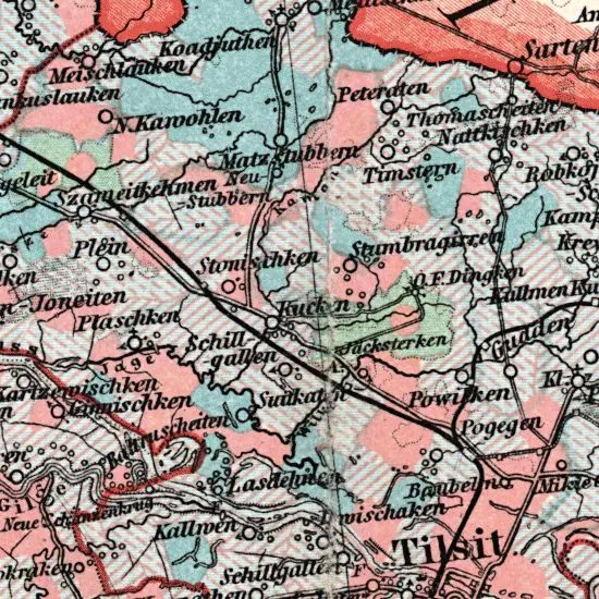 Nationalitaten-Karte der Provinz Ostpreussen...