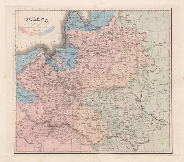 POLAND  and the Neighboring Countries according to the Religion of the Majority.