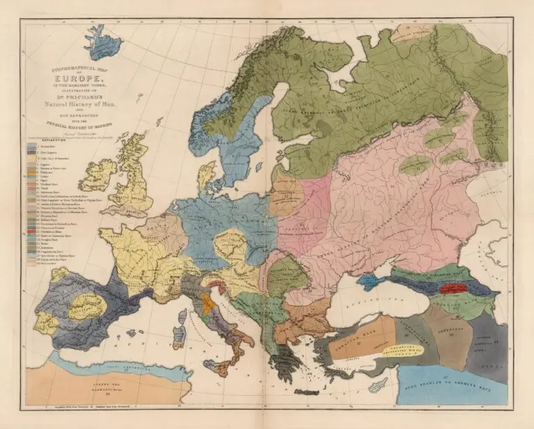 Ethnographic Map of Europe in the Earliest Times, Illustrative of Dr. Pritchard