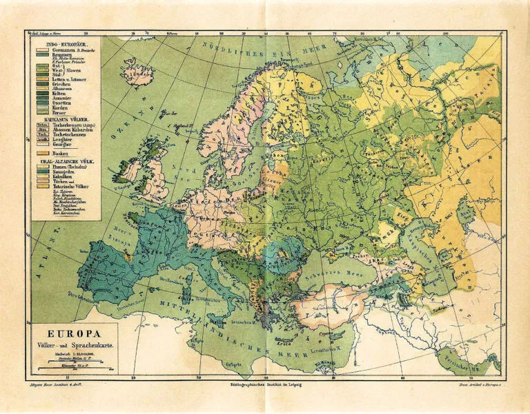 Europa Volker und sprachenkarte,
