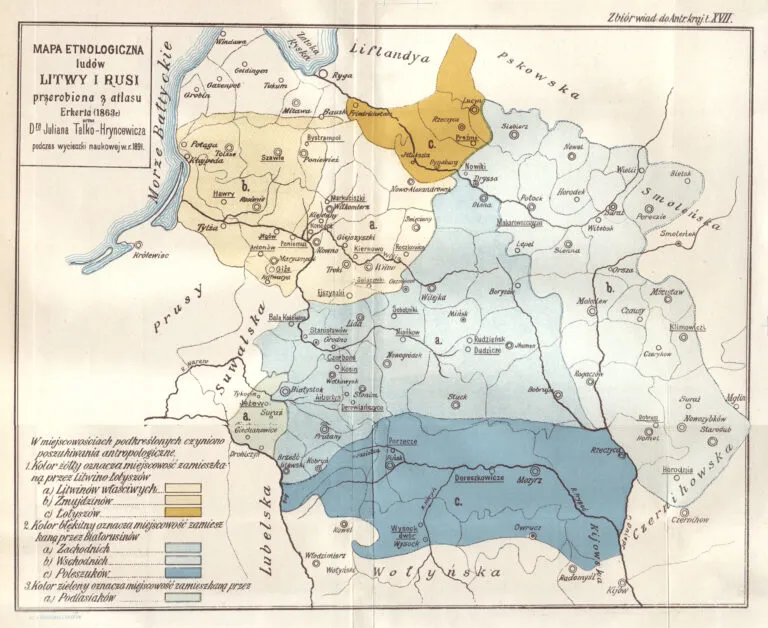 MAPA ETNOLOGICZNA ludów LITWY i RUSI,