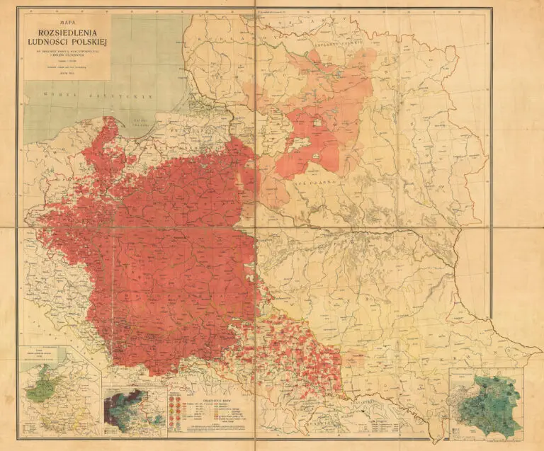 MAPA ROZSIEDLENIA LUDNOŚCI POLSKIEJ NA OBSZARZE DAWNEJ RZECZYPOSPOLITEJ I KRAJÓW OŚCIENNYCH