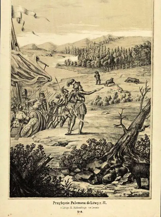 Przybycie Palemona do Litwy, r. 57