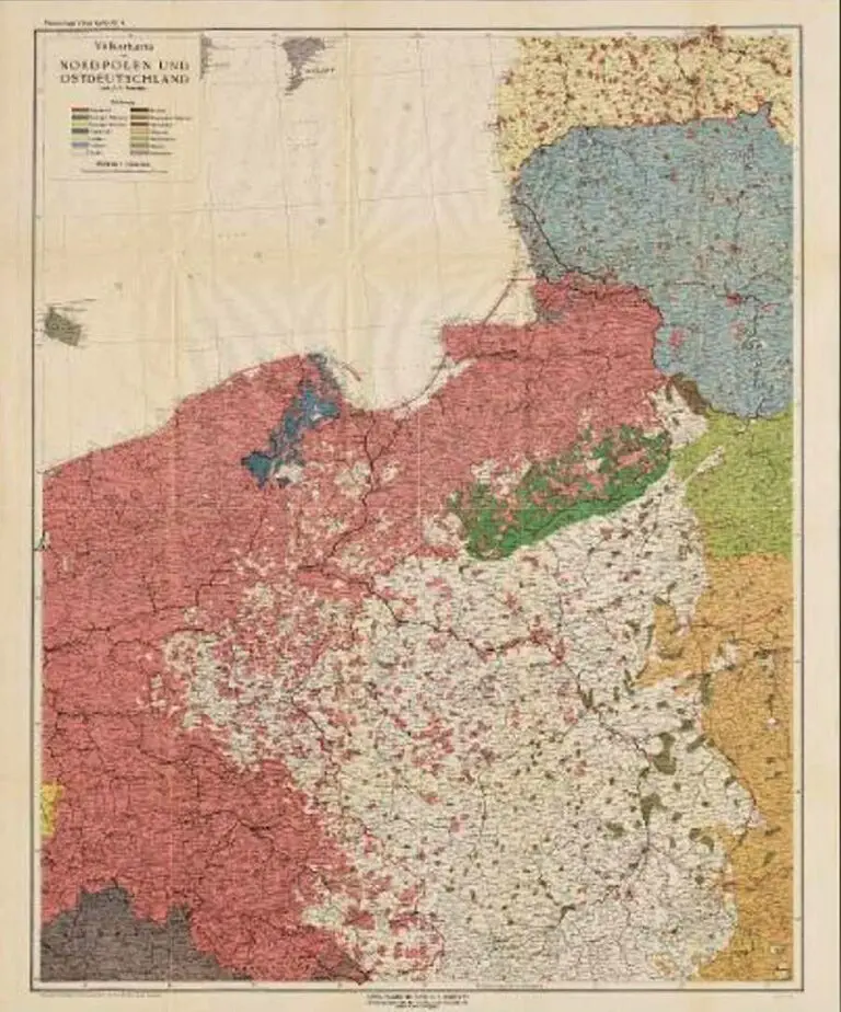 Völkerkarte von Nord- polen und Ostdeutschland,