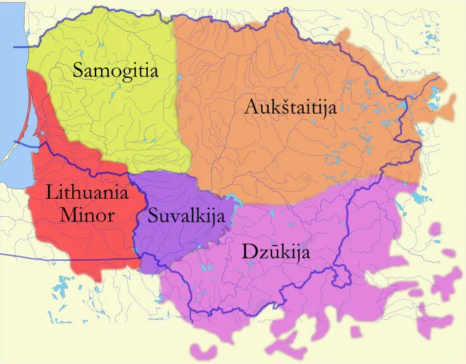 Etnographic regions of Lithuania (based on 19th century culture).