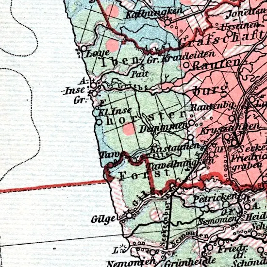 Nationalitaten-Karte der Provinz Ostpreussen...