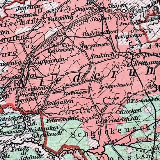 Nationalitaten-Karte der Provinz Ostpreussen...