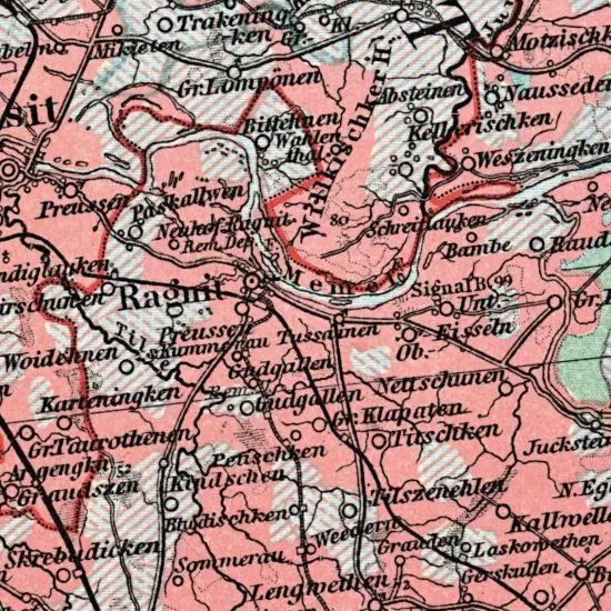 Nationalitaten-Karte der Provinz Ostpreussen...
