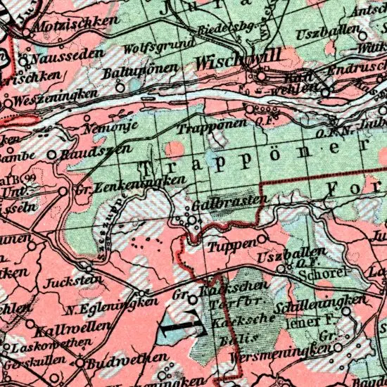 Nationalitaten-Karte der Provinz Ostpreussen...