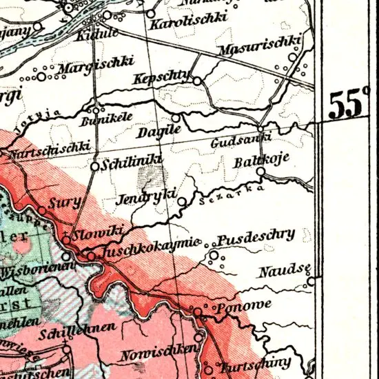 Nationalitaten-Karte der Provinz Ostpreussen...