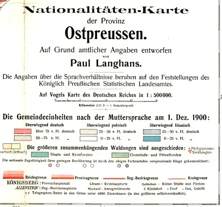 Nationalitaten-Karte der Provinz Ostpreussen...
