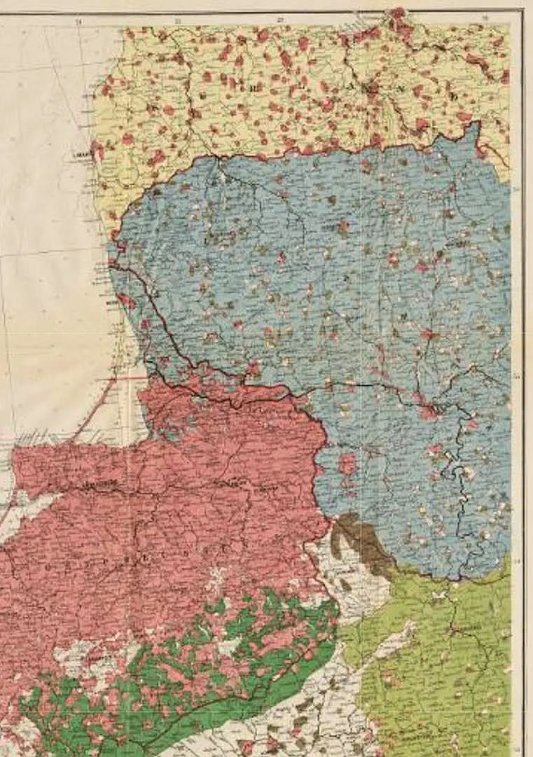 Völkerkarte von Nord- polen und Ostdeutschland,