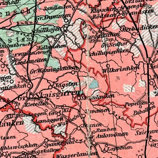 Nationalitaten-Karte der Provinz Ostpreussen...