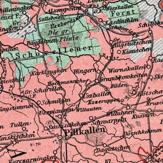 Nationalitaten-Karte der Provinz Ostpreussen...
