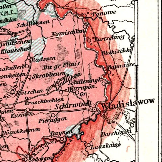 Nationalitaten-Karte der Provinz Ostpreussen...