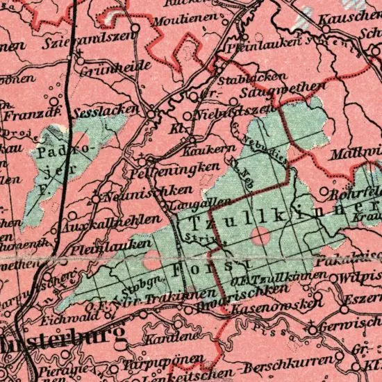 Nationalitaten-Karte der Provinz Ostpreussen...