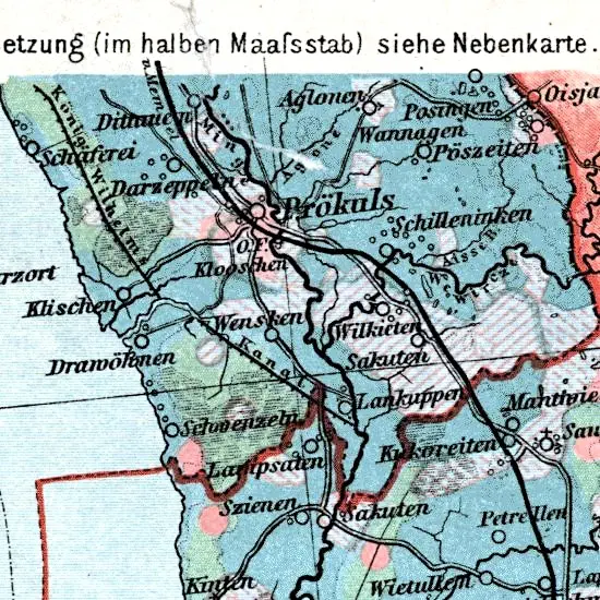 Nationalitaten-Karte der Provinz Ostpreussen...