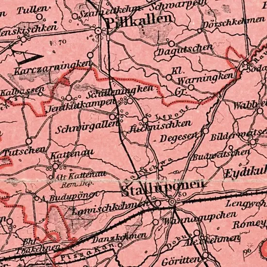 Nationalitaten-Karte der Provinz Ostpreussen...