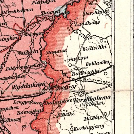 Nationalitaten-Karte der Provinz Ostpreussen...