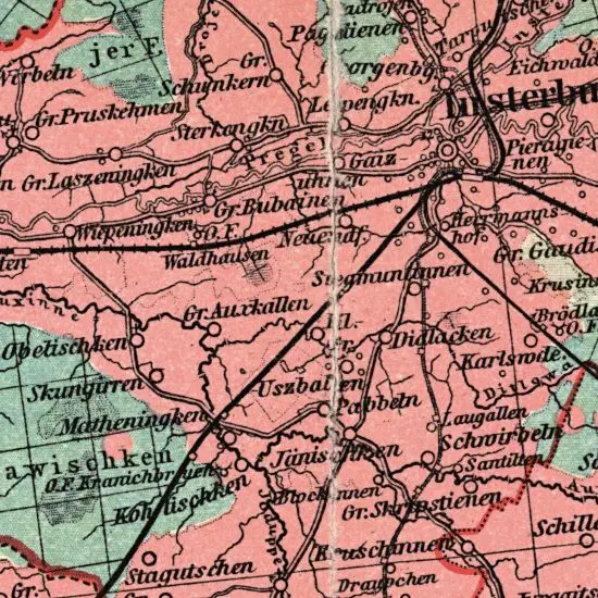 Nationalitaten-Karte der Provinz Ostpreussen...