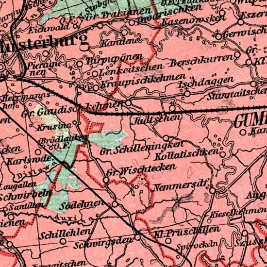 Nationalitaten-Karte der Provinz Ostpreussen...