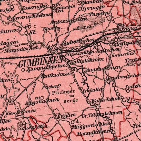 Nationalitaten-Karte der Provinz Ostpreussen...