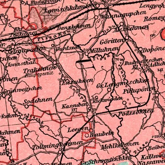 Nationalitaten-Karte der Provinz Ostpreussen...