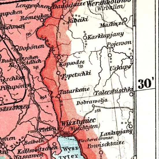 Nationalitaten-Karte der Provinz Ostpreussen...