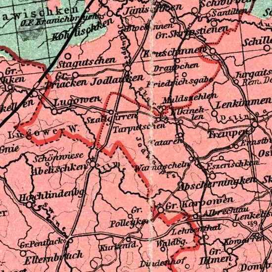 Nationalitaten-Karte der Provinz Ostpreussen...