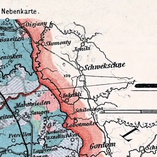 Nationalitaten-Karte der Provinz Ostpreussen...