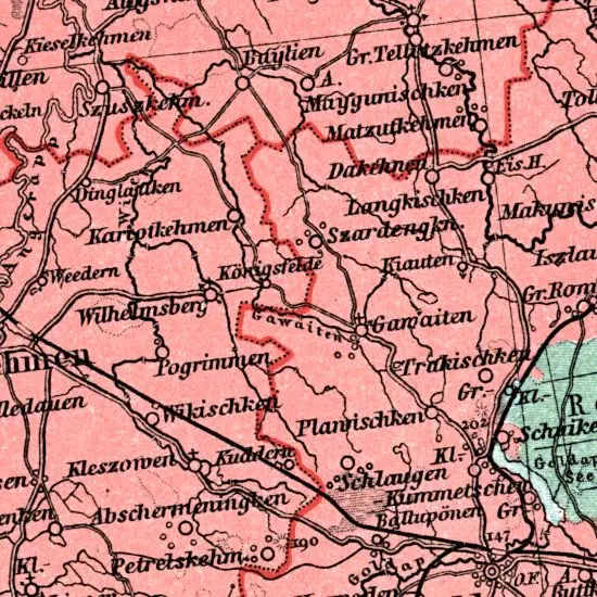 Nationalitaten-Karte der Provinz Ostpreussen...