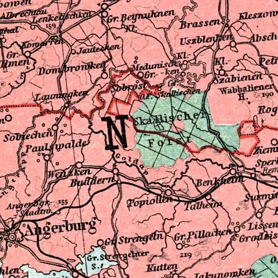 Nationalitaten-Karte der Provinz Ostpreussen...