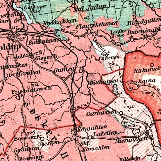 Nationalitaten-Karte der Provinz Ostpreussen...